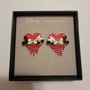NWT Baublebar Mickey & Minnie Heart Earrings
